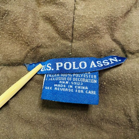 U.S. Polo Assn. Brown Velour Logo Printed One Piece Size 6-9 months - Picture 5 of 5